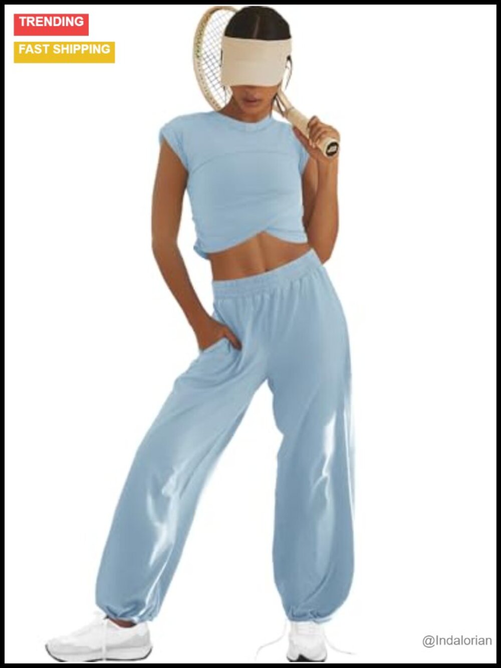 LAMISSCHE Crop Top & Wide Leg Lounge Set with Pockets